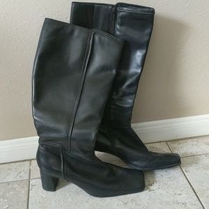 Black Leather Riding Boots